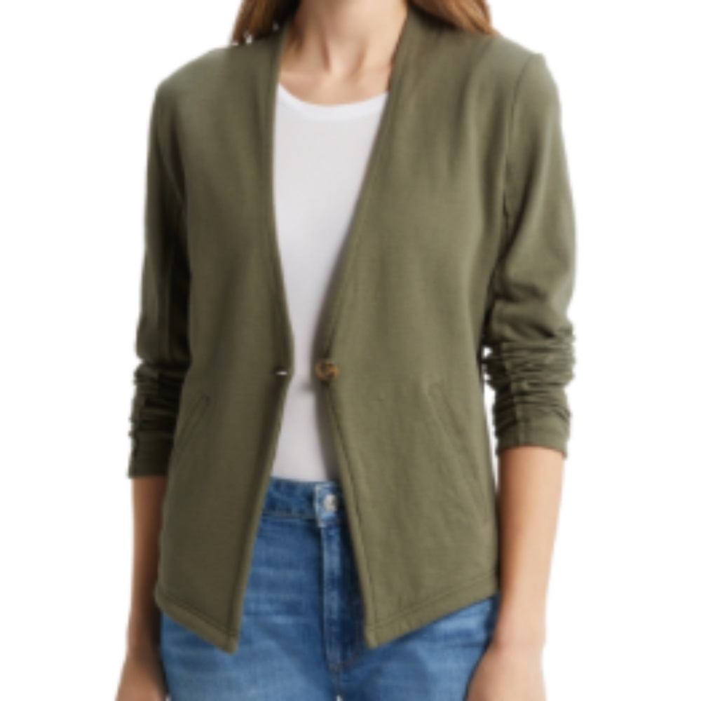 Caslon One-Button Knit Blazer Size Medium
